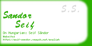 sandor seif business card